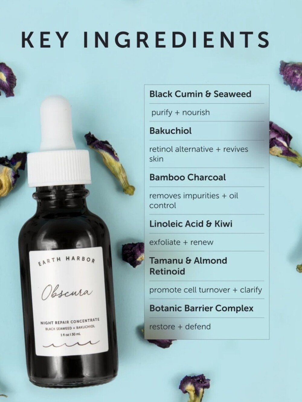CLEARANCE! Earth Harbor Obscura Night Repair Concentrate, 1 Oz, NIB - Picture 3 of 9